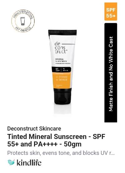 Buy Deconstruct Skincare Tinted Mineral Sunscreen - SPF 55+ and PA ...