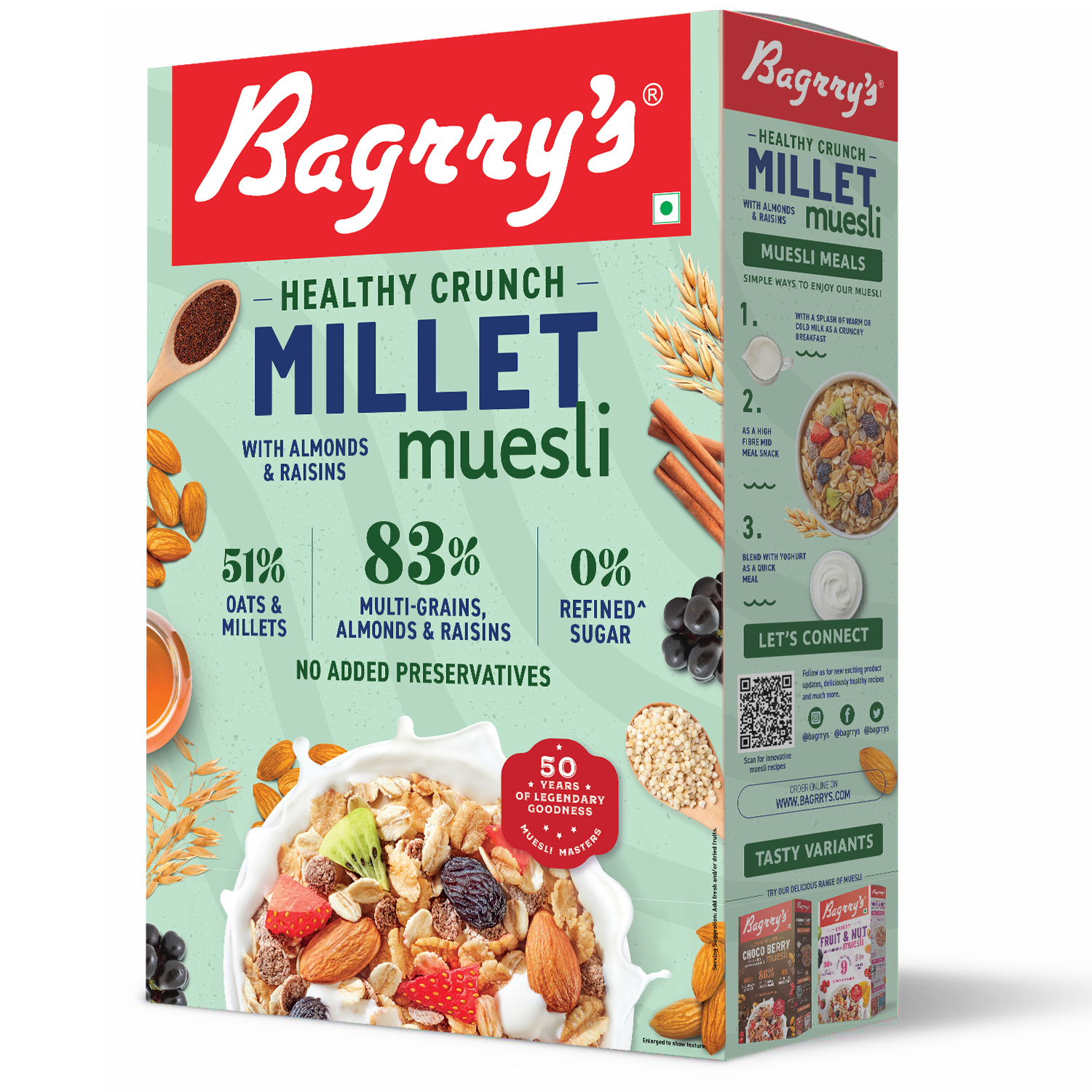 Bagrrys Healthy Crunch Millet Muesli 500gm