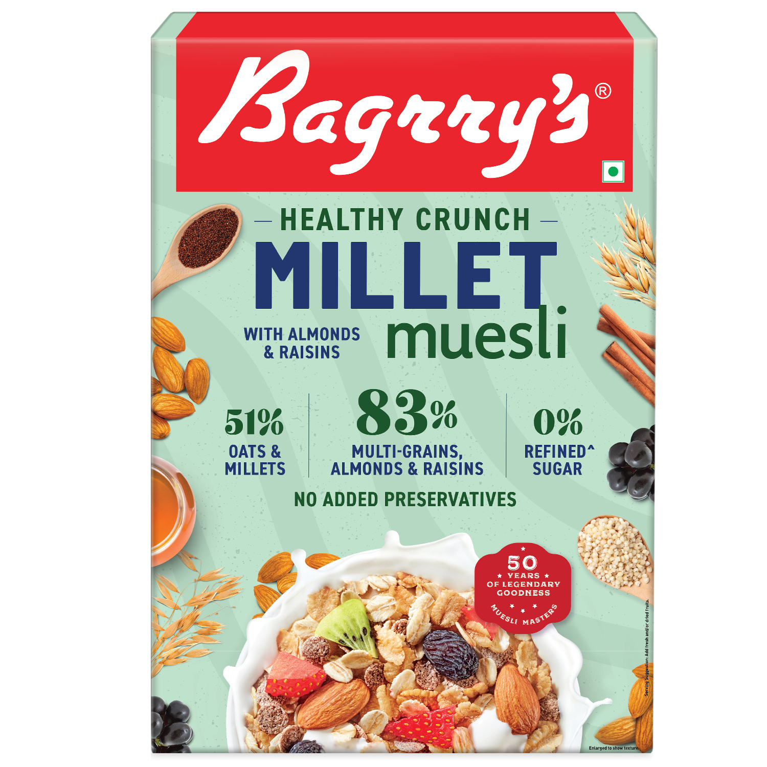 Bagrrys Healthy Crunch Millet Muesli 500gm