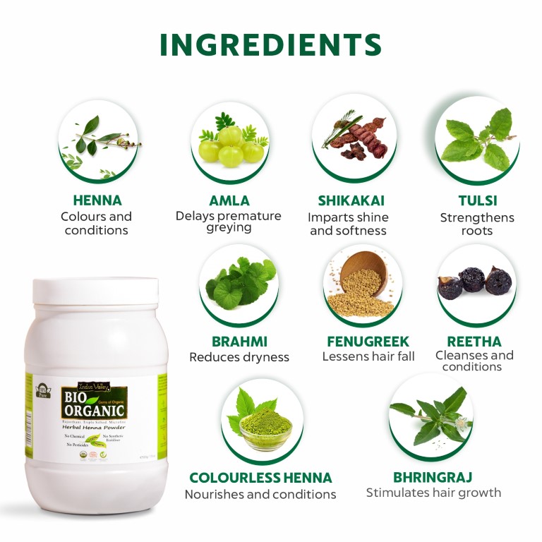 Indus Valley Herbal henna powder jar 500gm