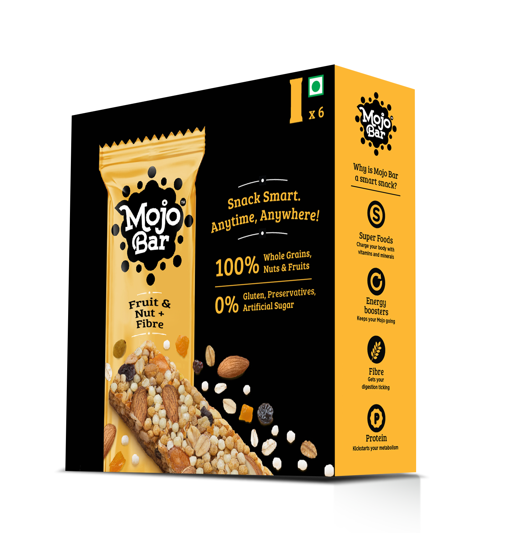 YogaBar: Nuts and Seeds Energy Bars - 380gm (Pack of 10)