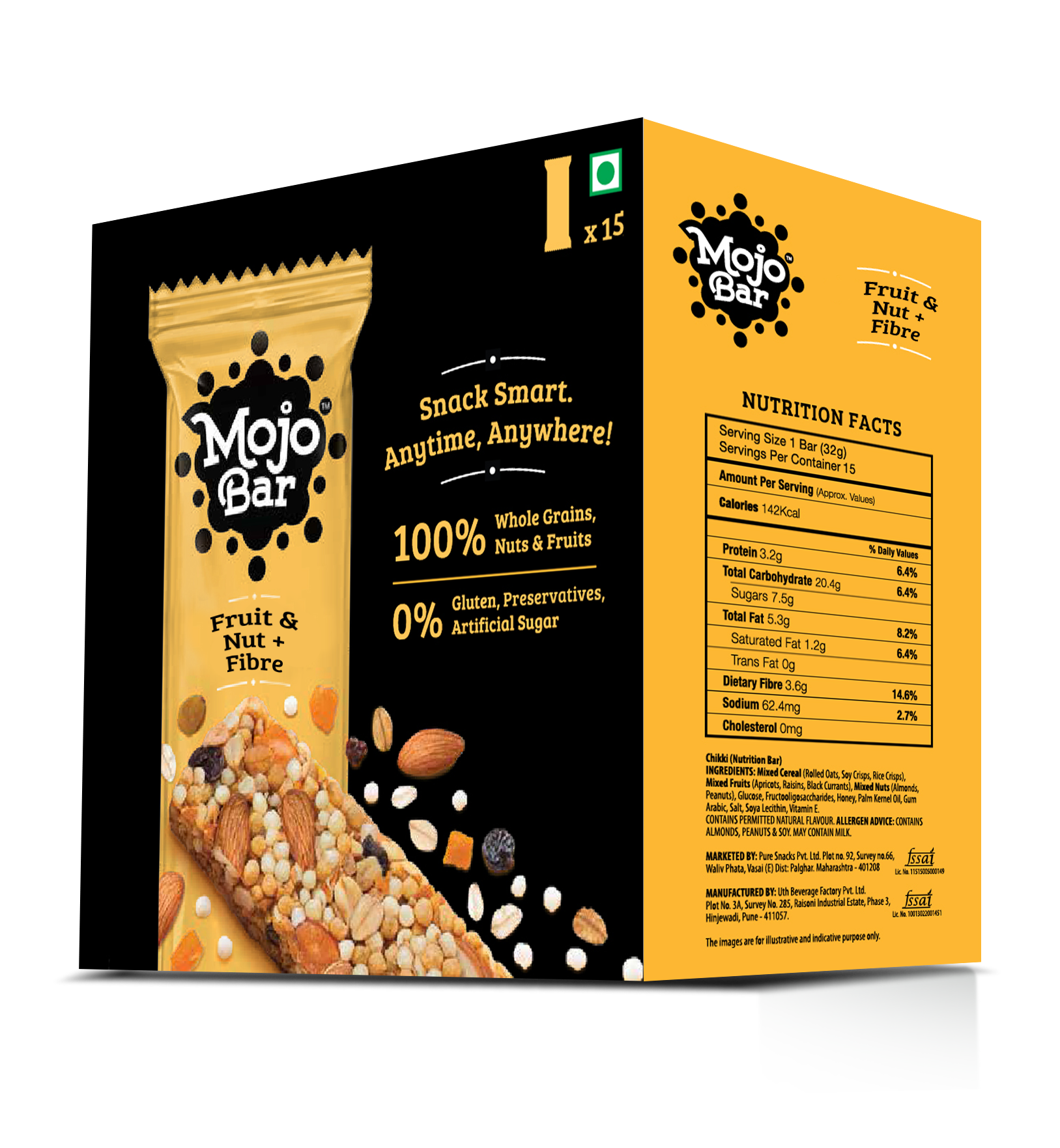 YogaBar: Chocolate Chunk Energy Bars - 380gm (Pack of 10)