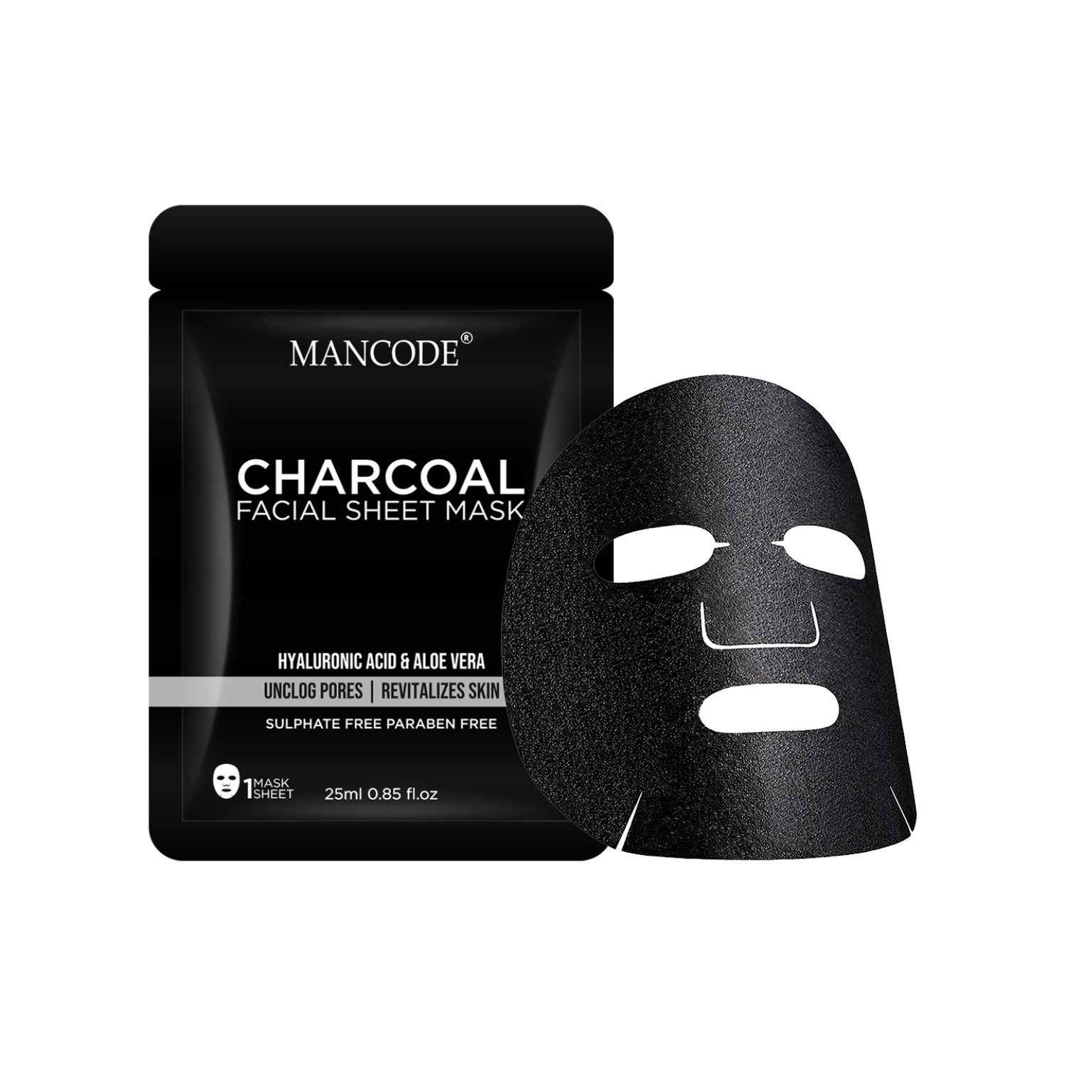 Charcoal Face Sheet Mask - Pack of 2 (25ml each)