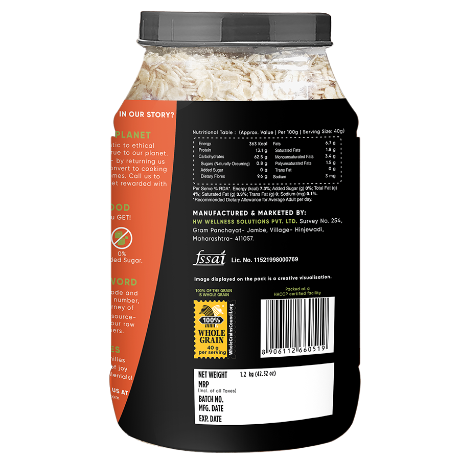 True Elements: Rolled Oats 1.2kg