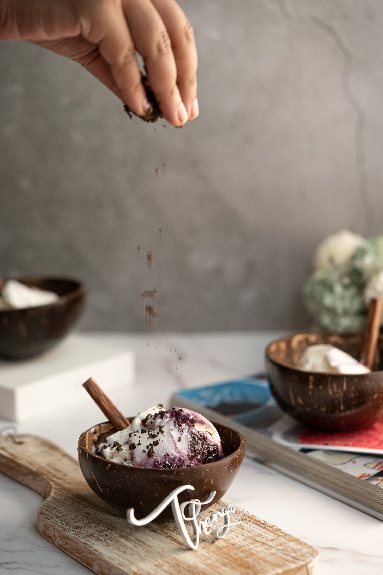 Thenga: Mini Random Coconut Bowl/Shell with Spoon - Set of 2