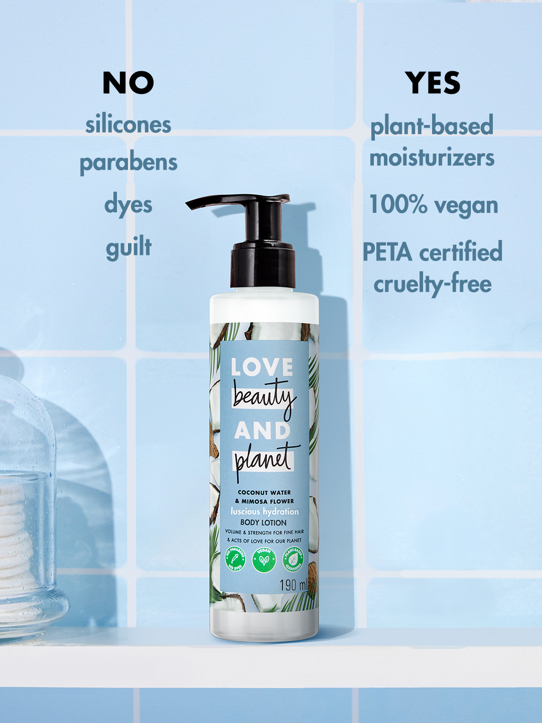 Love Beauty And Planet Coconut Water and Mimosa Flower Vegan Body Lotion,  Luscious Hydration for Dry Skin 400ml : : Beauty