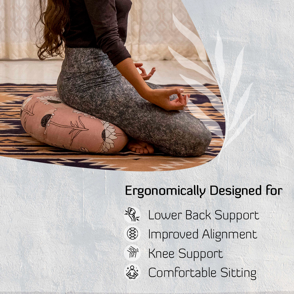 Sarveda: Organic Cotton Yoga Bolster - Rose