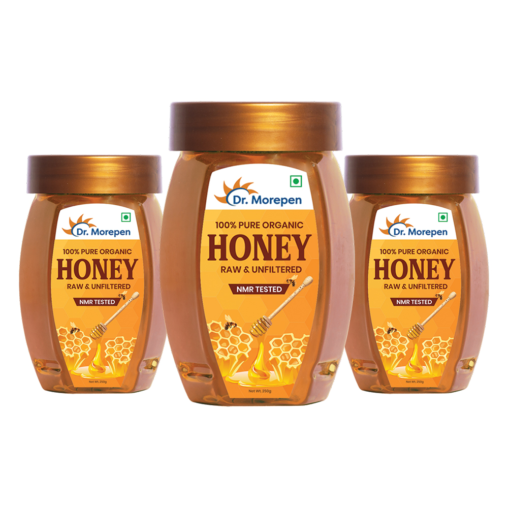 Natural Pure Multi Flora Honey NMR Tested - 250gm Pack of 3