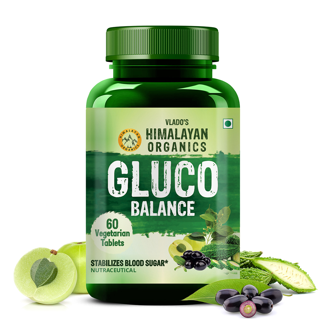 Plant Based Gluco Balance Insulin Resistance, Diabetes Control | Jamun, Bittermelon, Amla, Gudmar, Chirayta Extracts | 60 Veg Tablets