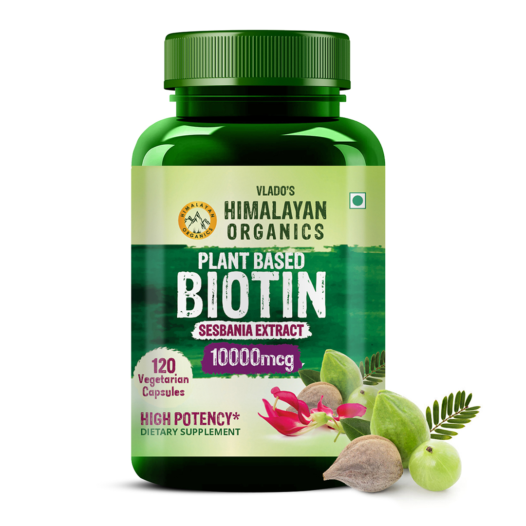 Plant Based Biotin 10,000mcg/Serve- 120 Veg Capsules
