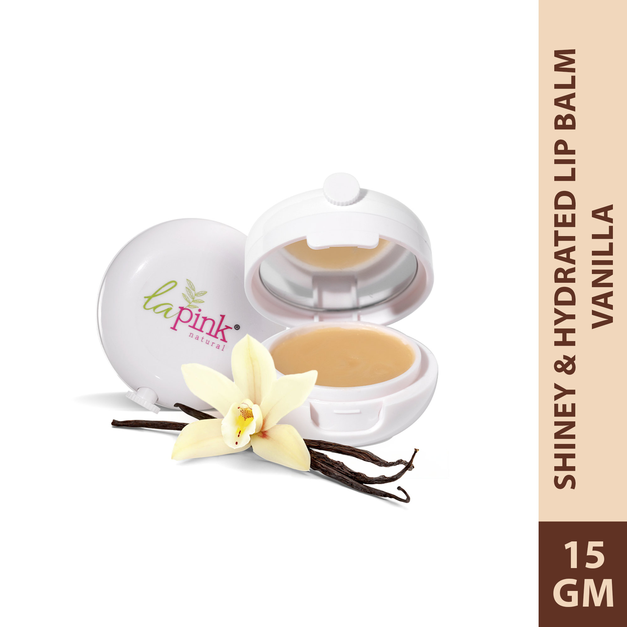 Vanilla Lip Care with White Haldi for Shiny Hydrated Lips | 100 Microplastic Free Formulation | Suitable for All Skin Types | 15 gms