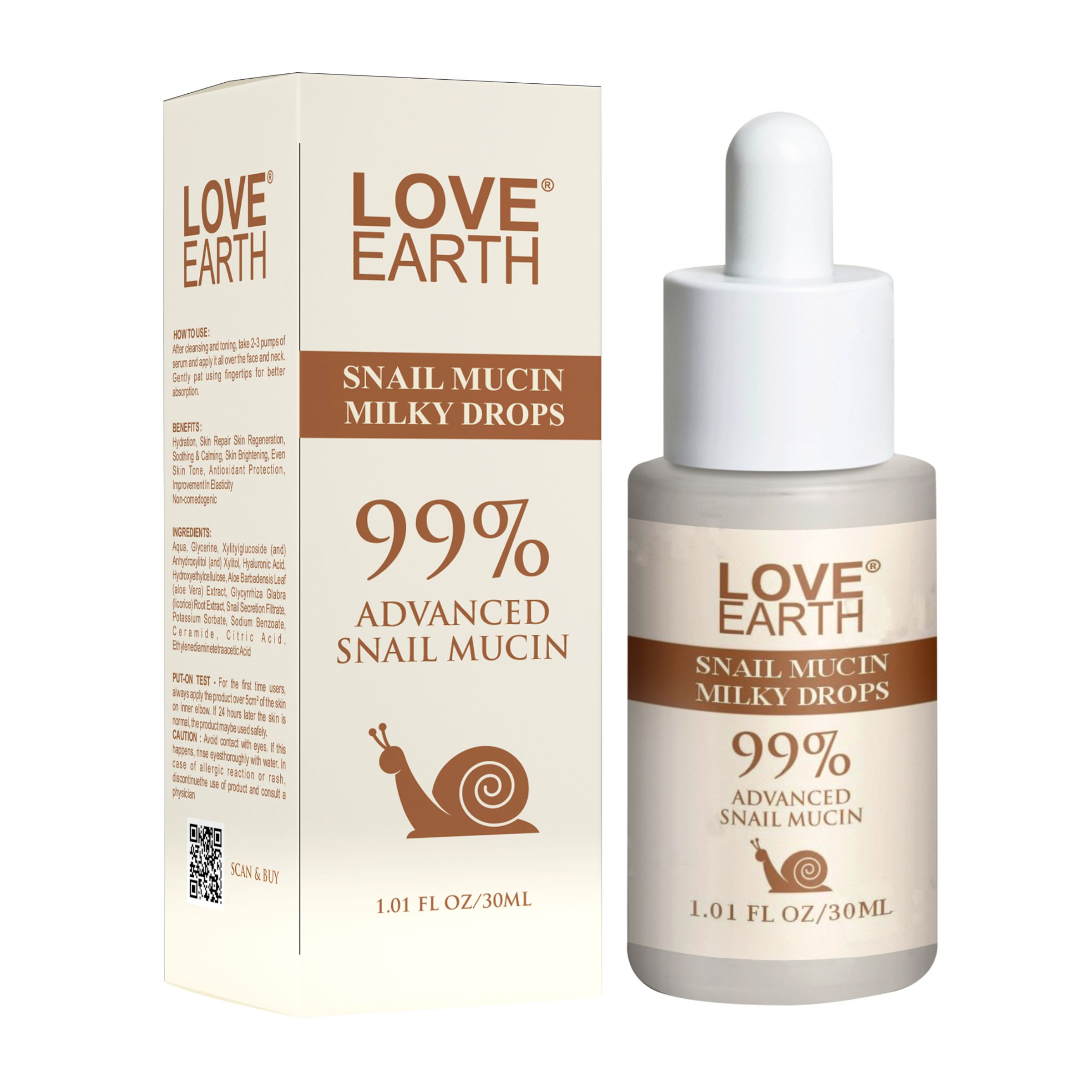 Snail Mucin Milky Drops Face Serum | 30ml