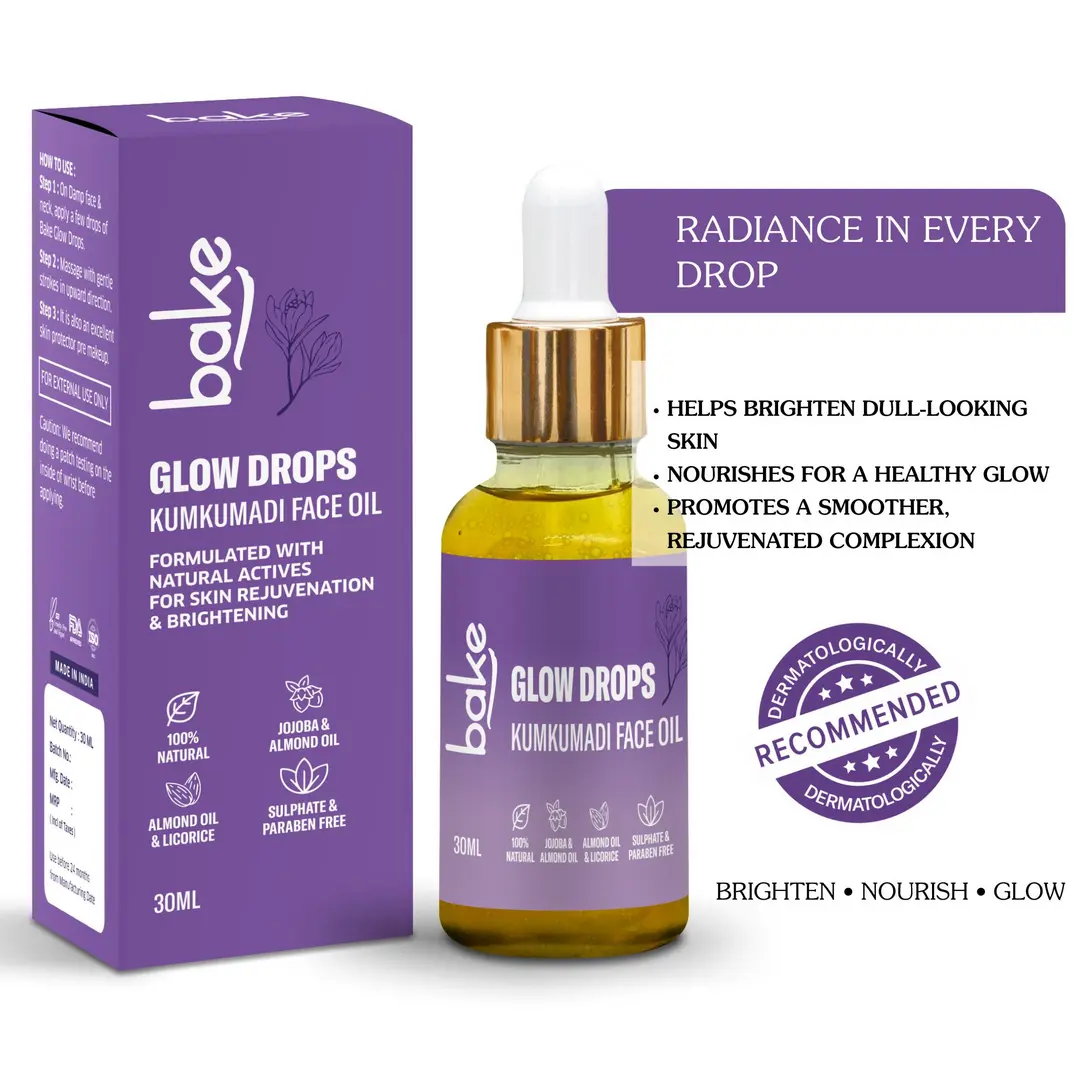 Kumkumadi Face Oil for Anti-Aging, Glowing Brightening Skin, Pigmentation Dark Circle Treatment 30ml