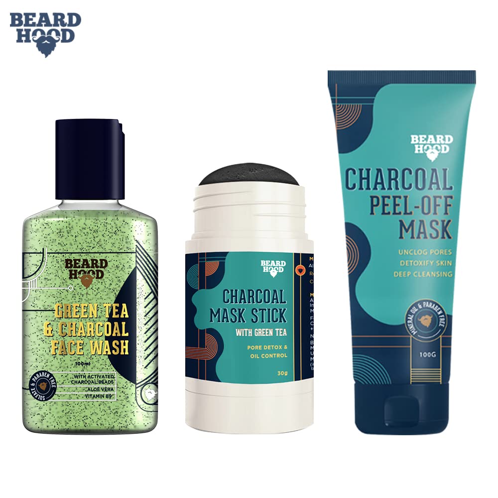 Beardhood Charcoal Facial Starter Kit For Men