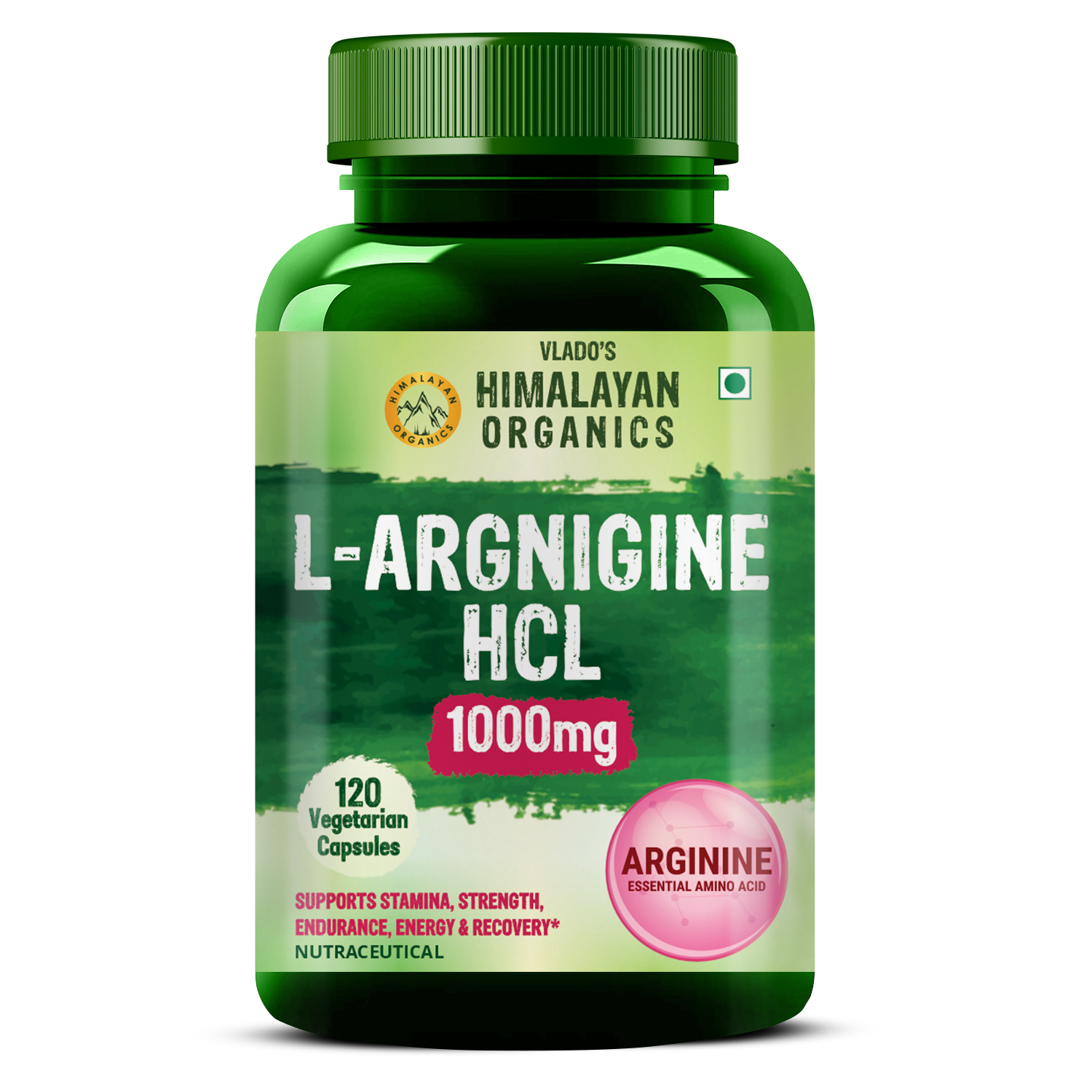 L-Arginine 1000 mg With Chromium Picolinate Supplement | Improve Muscle Growth Boost Energy And Stamina | Good For Men And Women - 120 Veg Caps