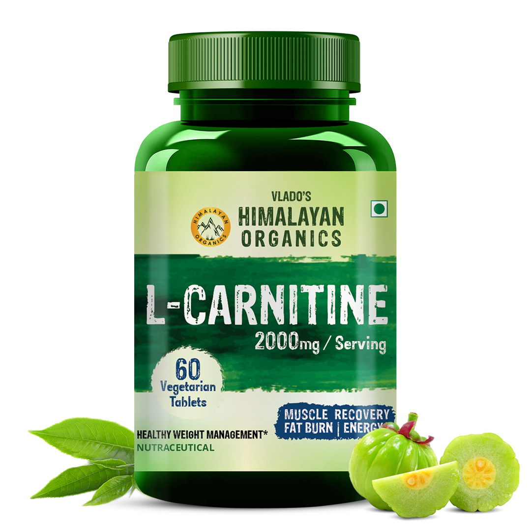 L-Carnitine 2000 Mg | Healthy Weight Management | Supports Muscle Recovery, Boost Energy, Endurance, And Fat Burn - 60 Vegetarian Tablets