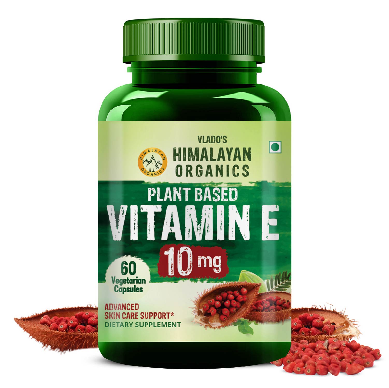Plant Based Vitamin E Capsules (Non-GMO Sunflower Oil, Aloevera Oil, Argan Oil) - 60 Capsules
