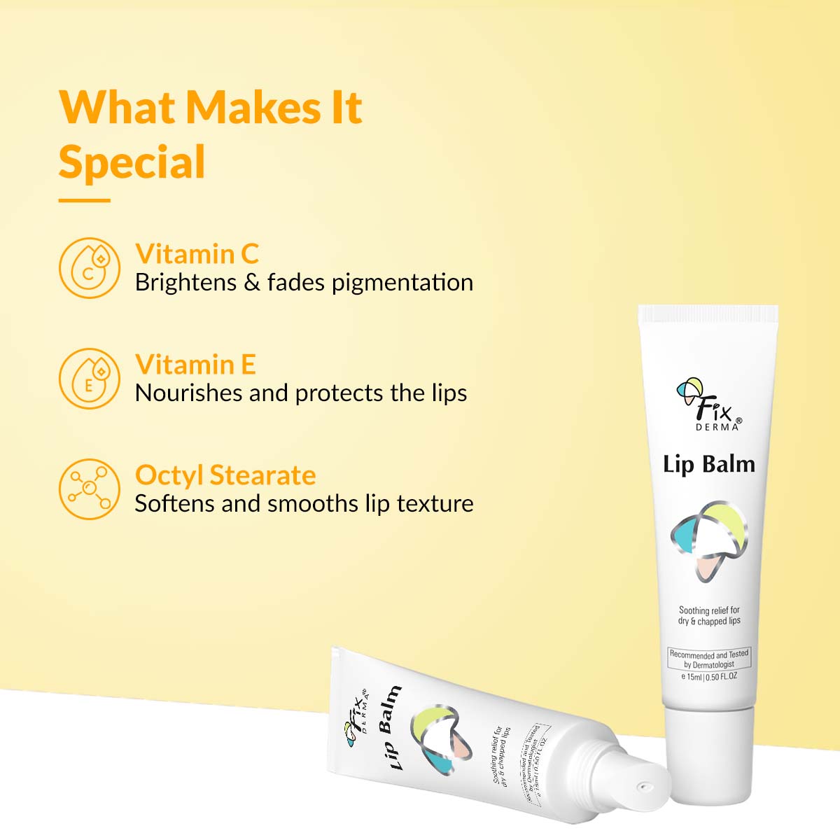 Buy Fixderma Lip Balm With Vitamin C And Vitamin E -15ml Online at Best
