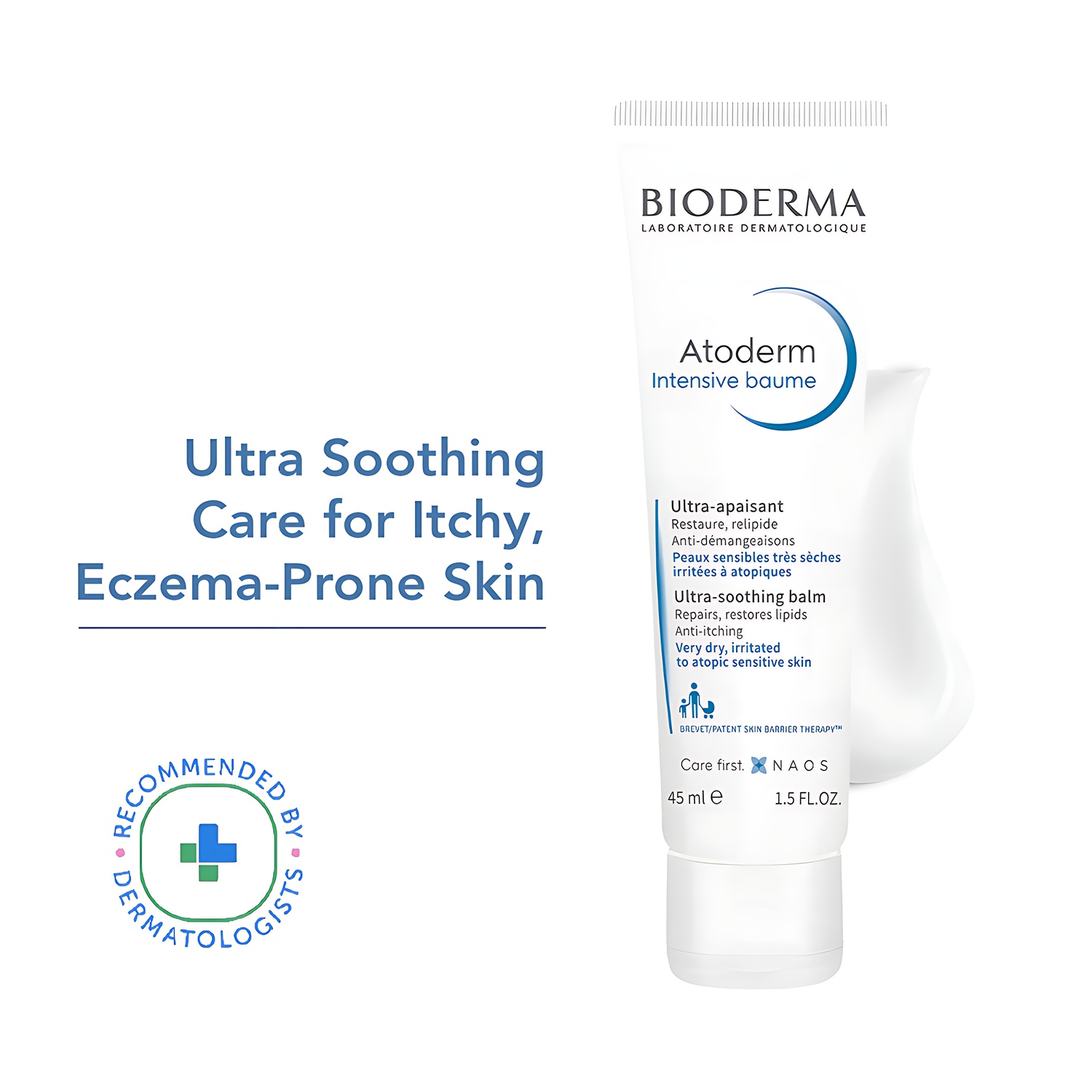 Atoderm intensive ultra soothing baume moisturizer for very dry sensitive to atopic skin 45ml