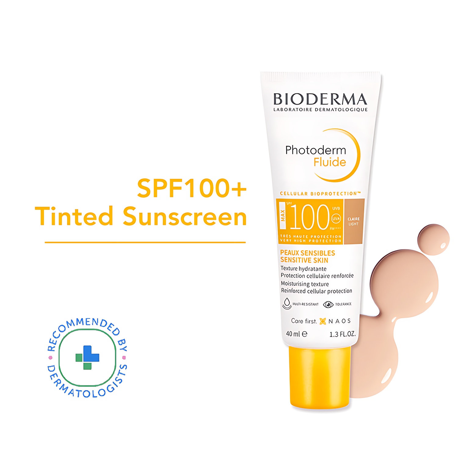 Bioderma Photoderm Fluide Max SPF 100 PA++++ Tinted Sunscreen for Sensitive Skin | In Vivo Tested