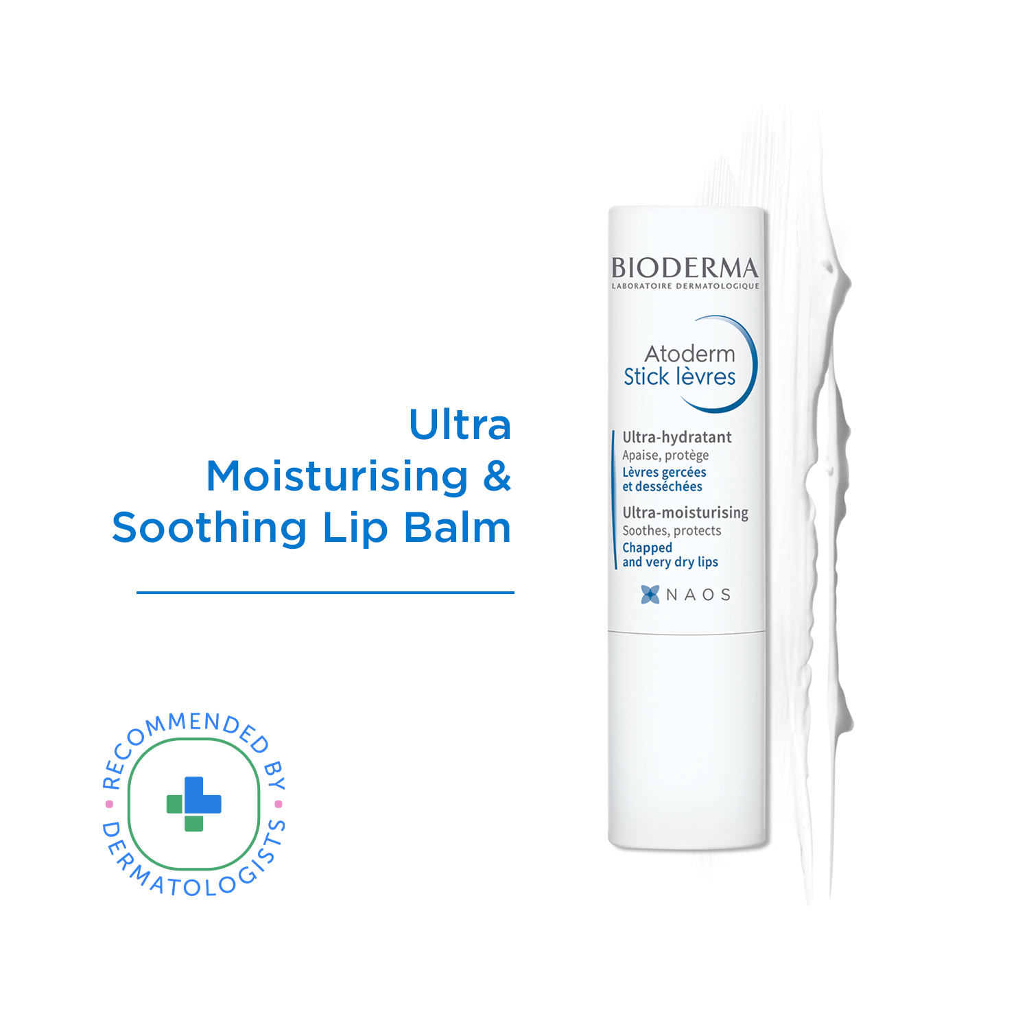 Atoderm Levres Ultra Hydrating Lip Balm for Dry, Chapped Lips 4gm