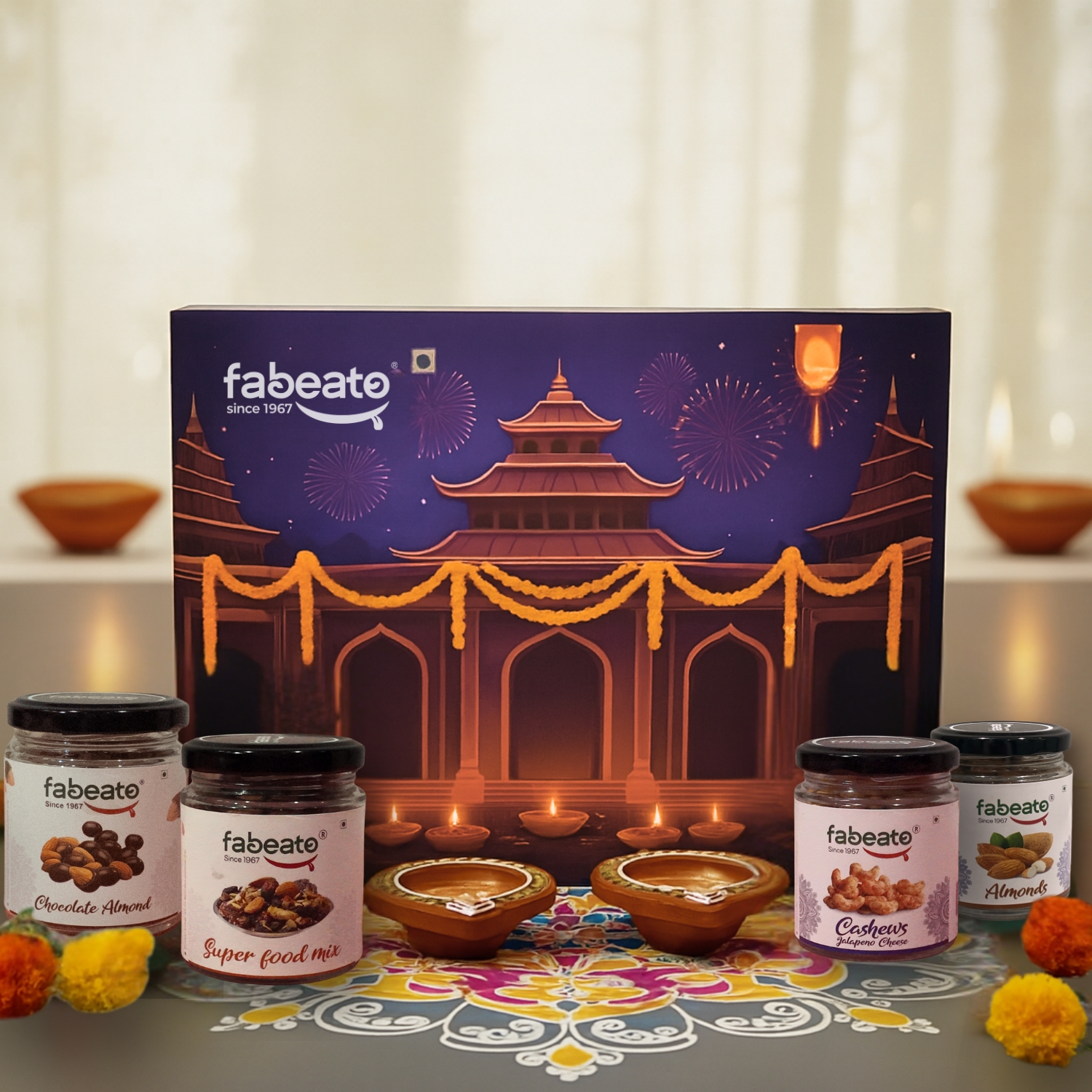 Premium Special Variety of 6 Flavoured Nuts Mixed Dry Fruits Gift Box