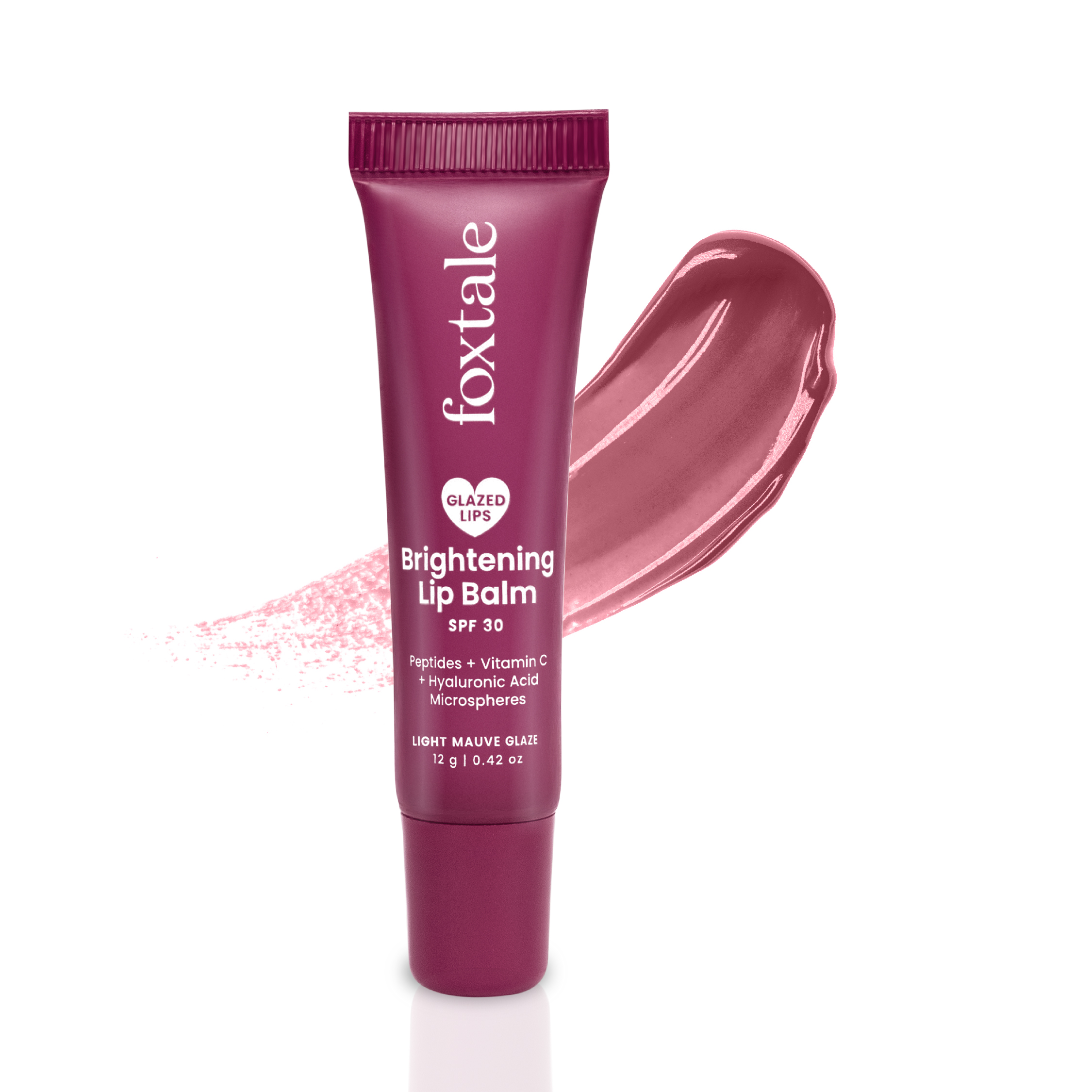Brightening Lip Balm With Peptides, Vitamin C Hyaluronic Acid - Light Mauve Glaze 12ml