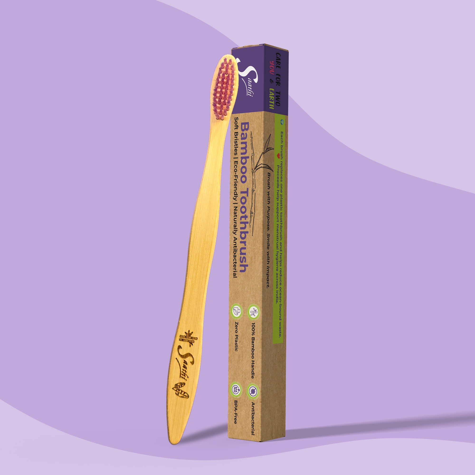 Eco-Friendly Bamboo Toothbrush Purple