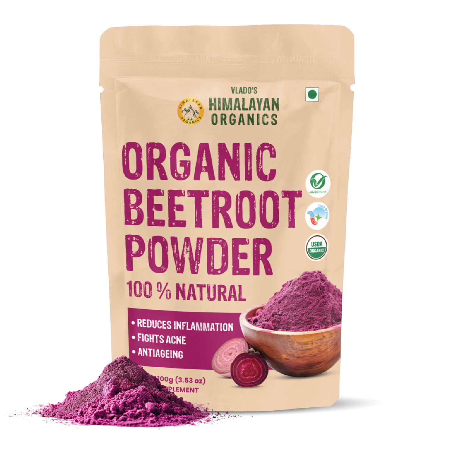Beetroot Powder For Face, Skin Hair I Drinking | Eating | 100 Pure High Natural Antioxidants | Boost Energy | Face Pack for Glowing Shining Skin | Rich In Antioxidants i Natural Brightening, Anti-Aging Glowing Complexion 100g
