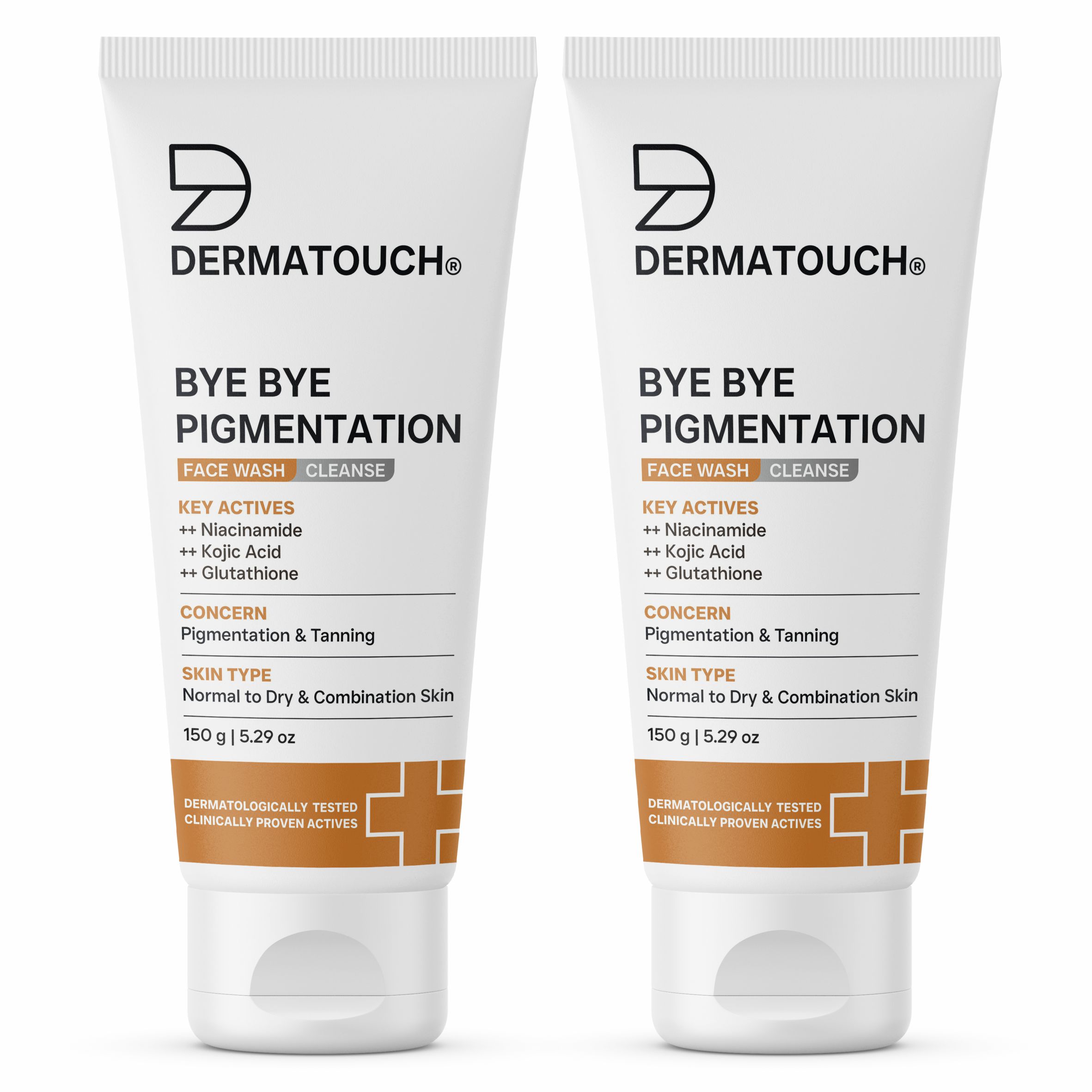 Dermatouch Bye Bye Pigmentation Face Wash || Anti Pigmentation For Women/Men With Niacinamide, Kojic Acid, Glutathione | 150gm x 150gm