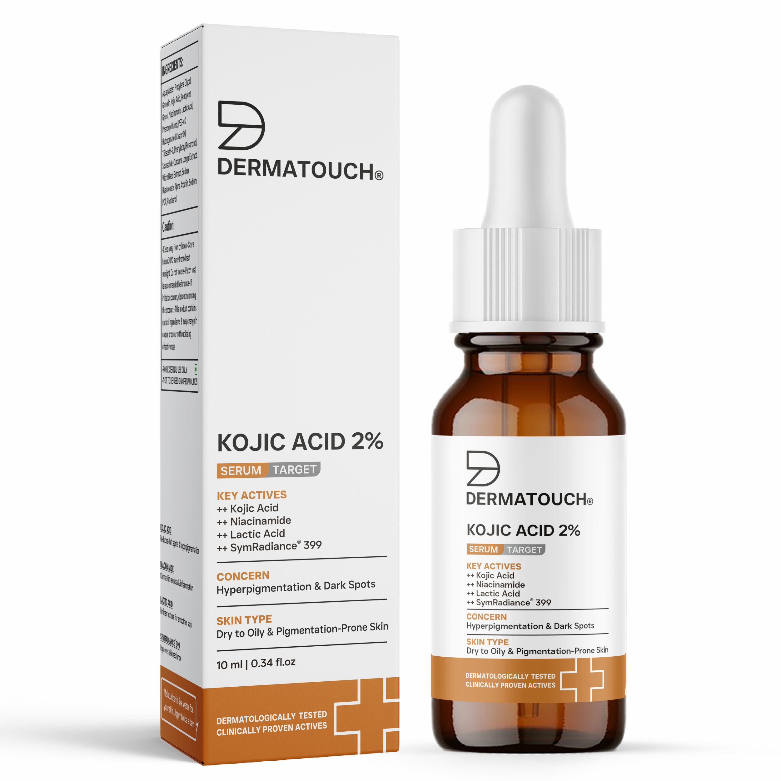 Dermatouch Kojic Acid 2 Face Serum For- Hyperpigmentaion Dark Spots For Dry To Oily Pigmentation-Prone Skin- 10ml