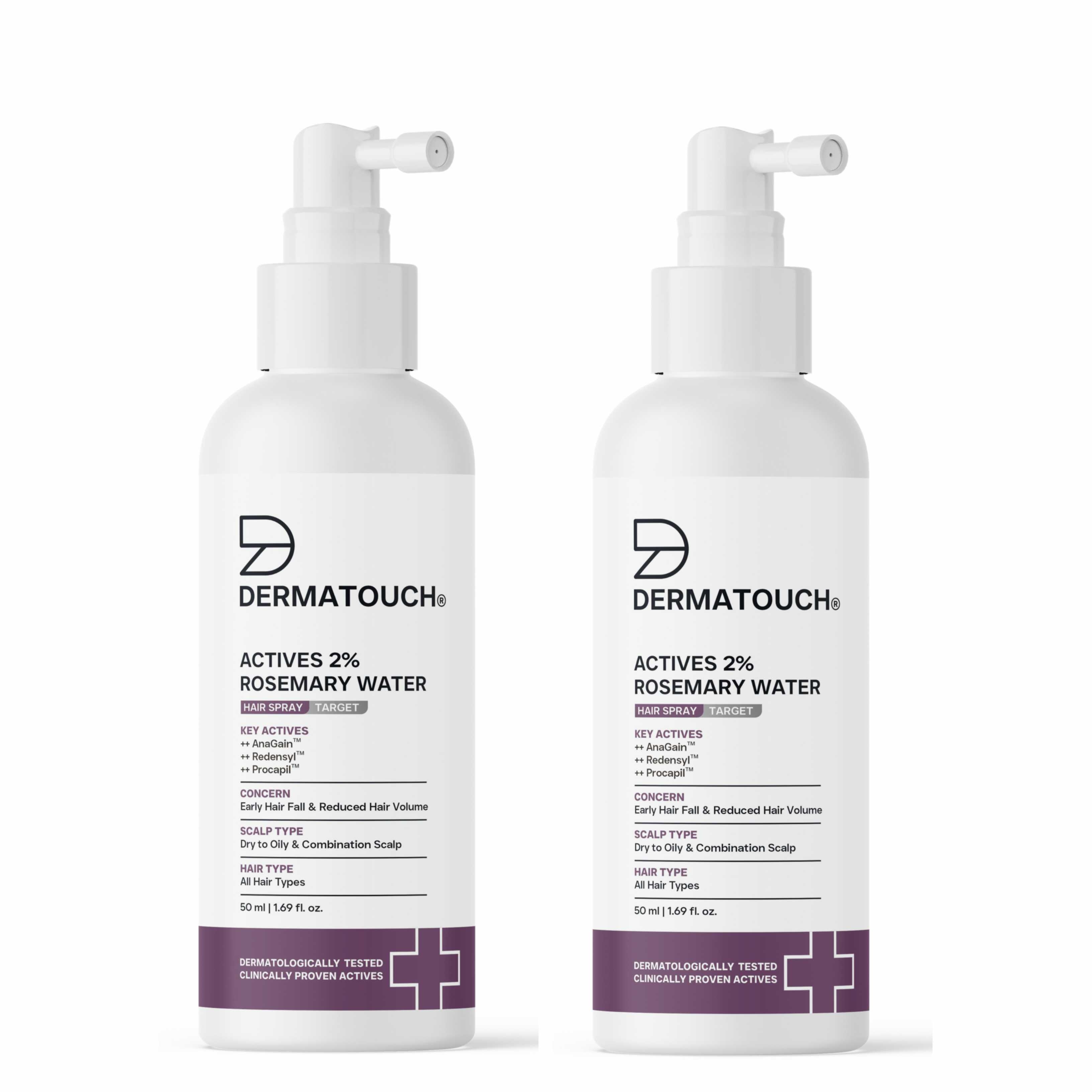 DERMATOUCH ACTIVES 2 ROSEMARY WATER HAIR SPRAY - 50ML PACK OF 2