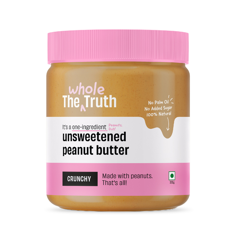 The Whole Truth: No Added Sugar Peanut Butter - Crunchy - 325g -  Unsweetened