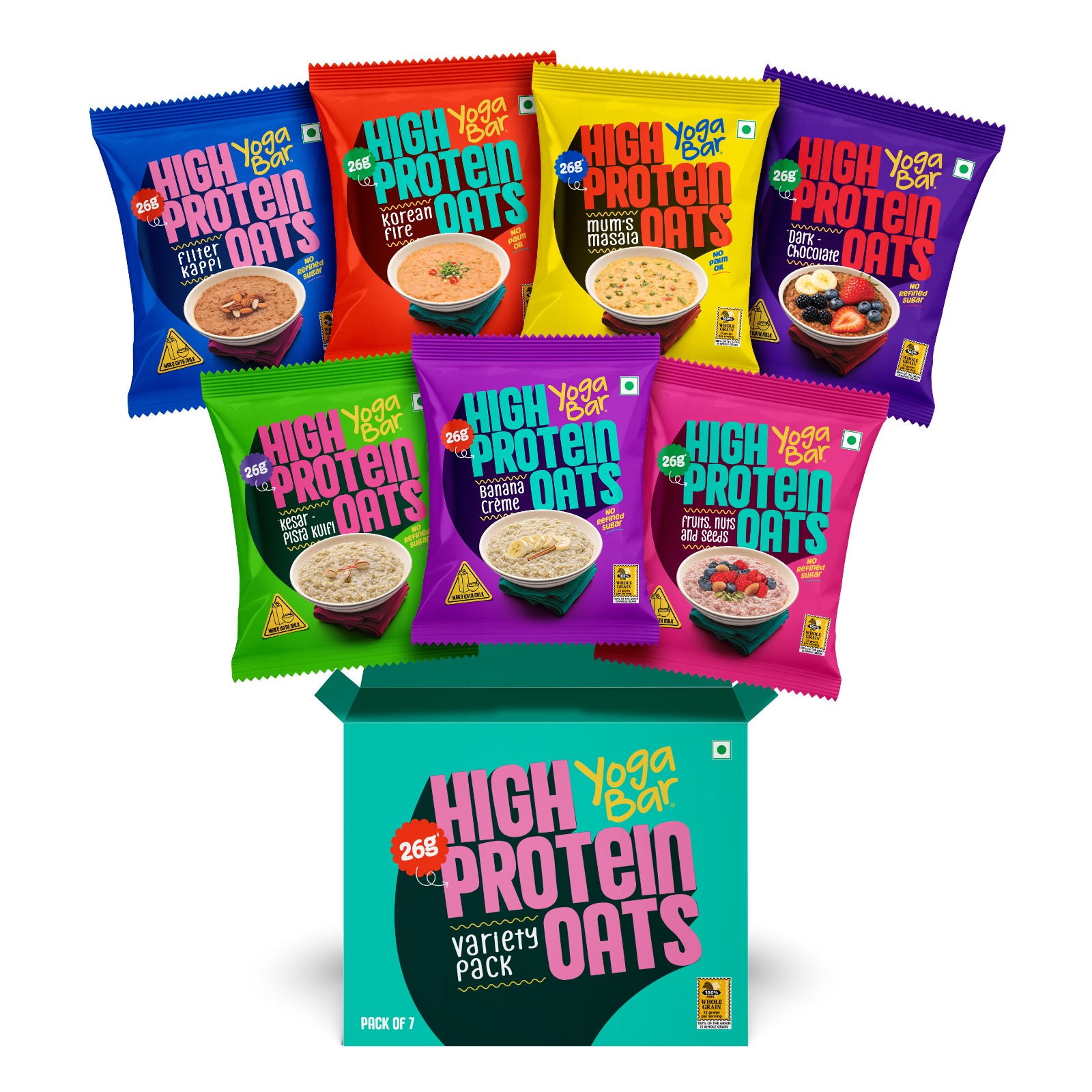 High Protein Oats Variety Pack of 7 (330gm)