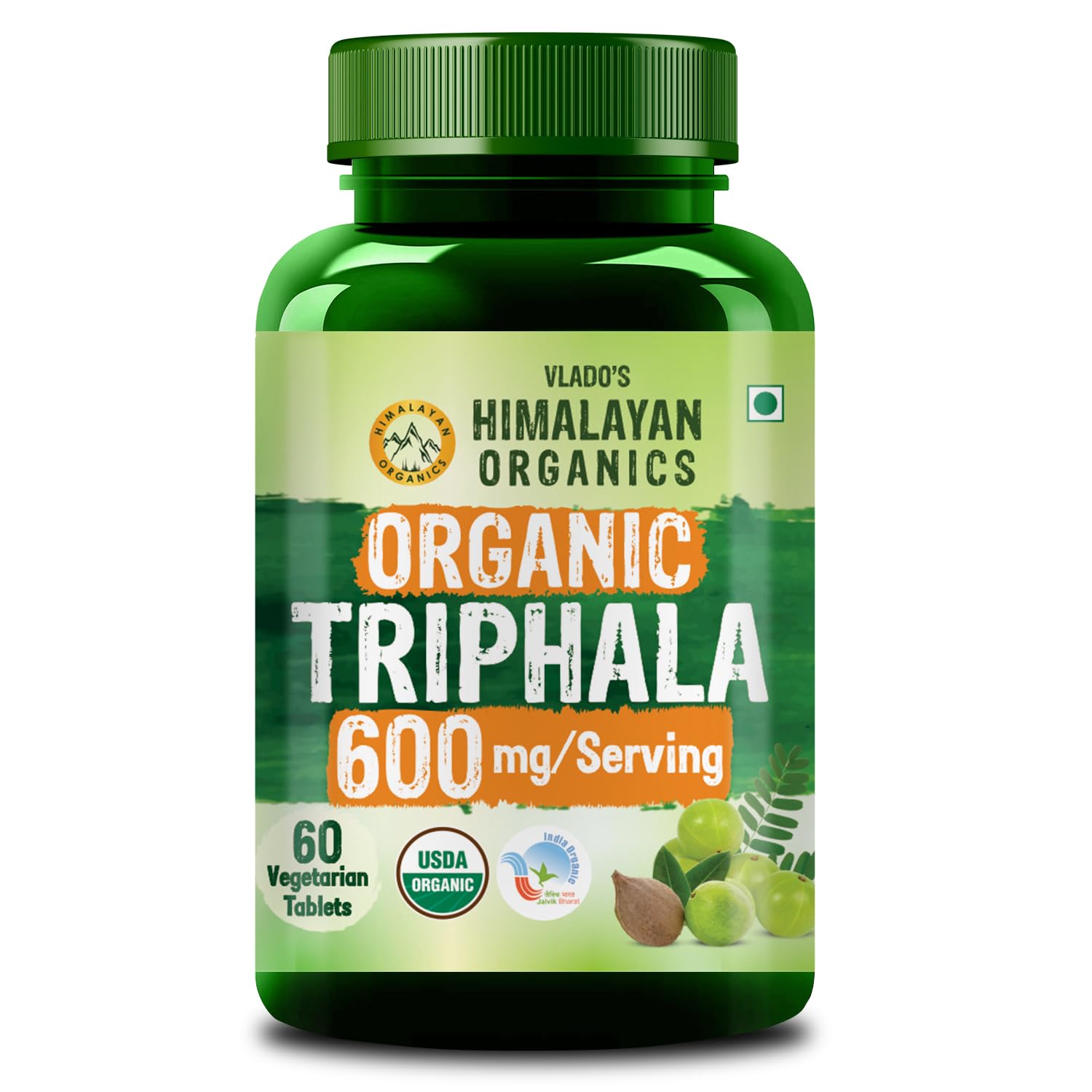 Organics Triphala Tablets 100 Organic | Triphala Churna Tablets With Swarna Amalaki, Haritaki, and Bibhitaki | Supports Healthy Digestion | Improves Bowel Wellness | Relieves Constipation | Pure Herbs Used |100 Ayurvedic | trifala 60 Tablets.