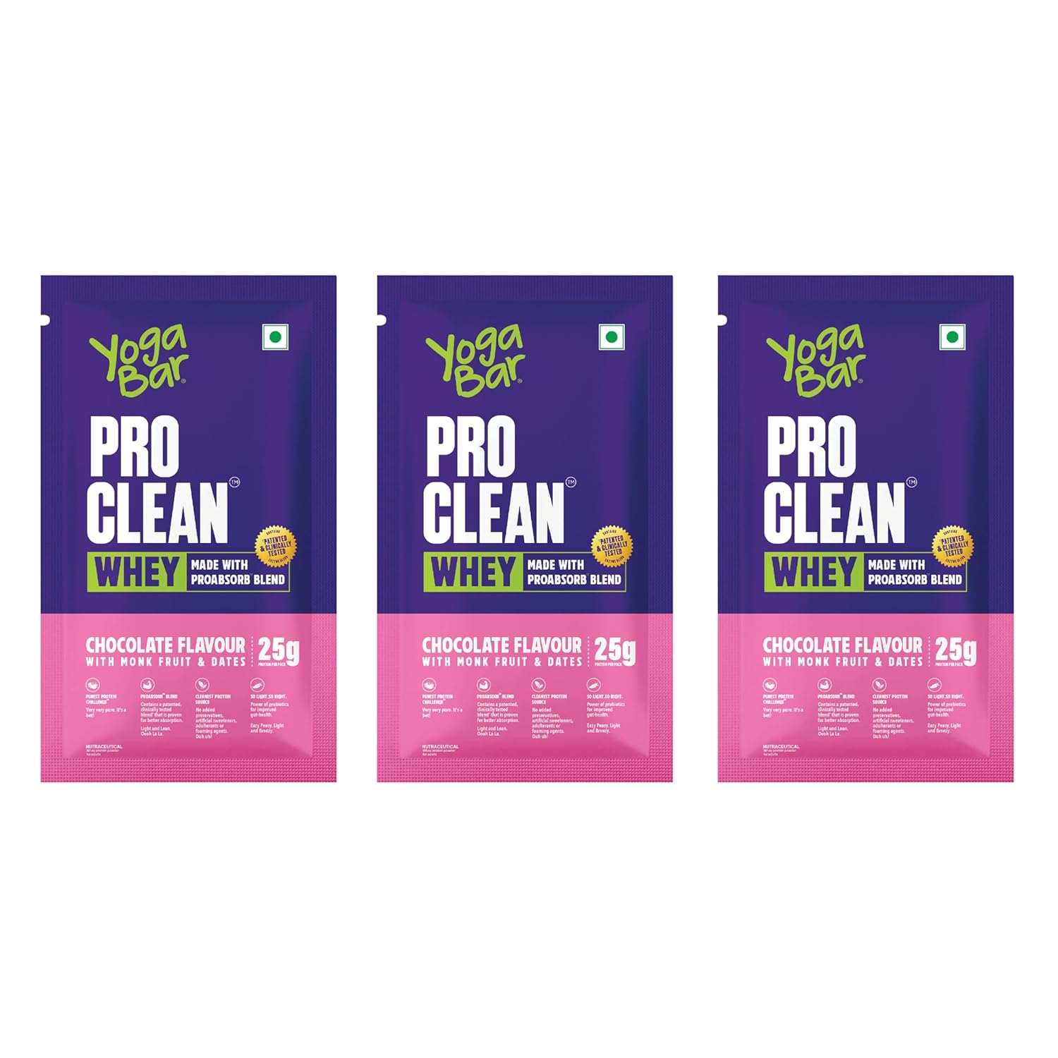 Pro Clean Whey Protein Powder, Chocolate Flavour with Monk Fruit and Dates 25gm