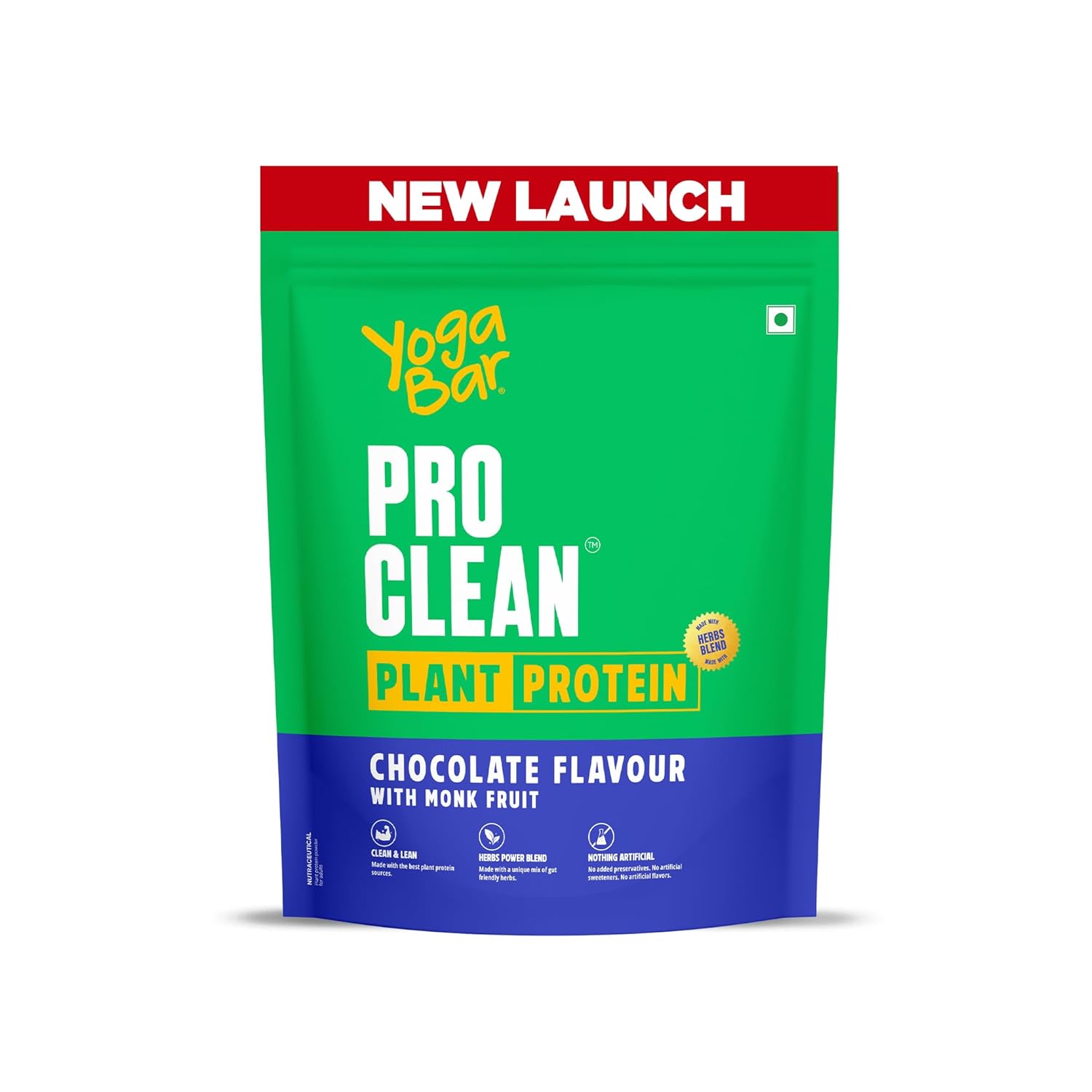ProClean Plant Protein Powder 500gm | 25gm Protein Per Serve - Chocolate Flavour with Monk Fruit Sweetener