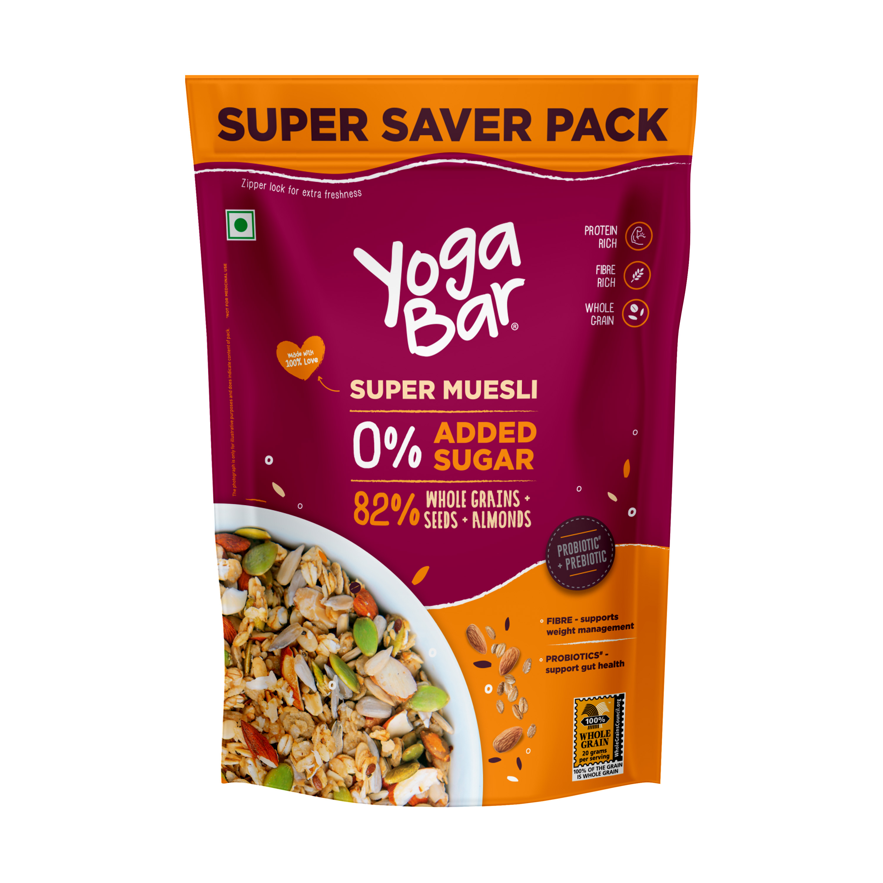Super Muesli, No Added Sugar 400gm