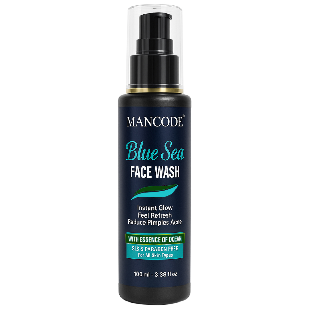 Blue Sea Face Wash-100ml | Instant Glow Refreshing Feel | Reduces Pimples Acne | Enriched with Ocean Essence | Paraben-Free, Gentle Formula for All Skin Types | Deep Cleansing