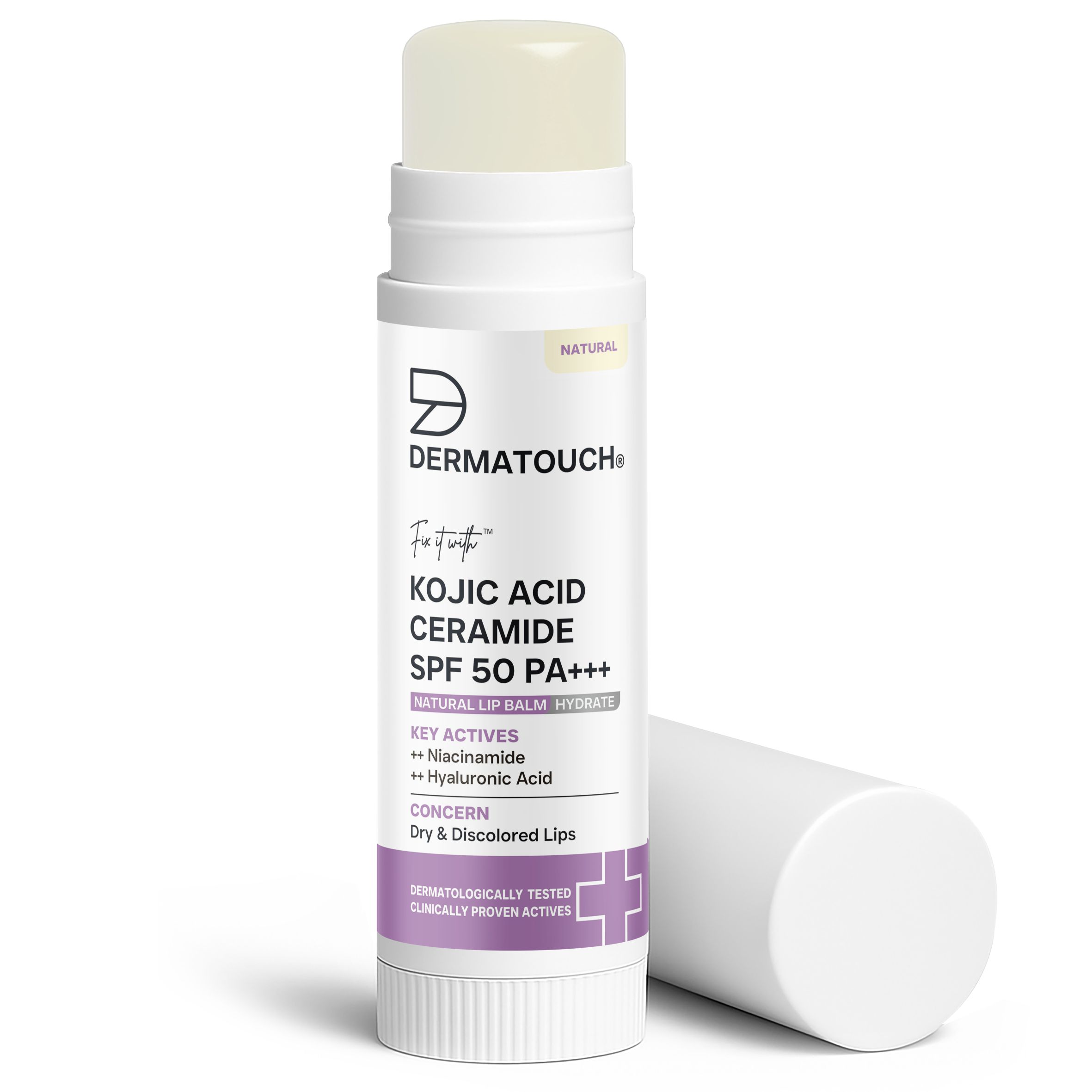 Kojic Acid Ceramide SPF 50 PA+++ Natural Lip Balm - 5gm | Moisturizing Sun Protection Nourishing | Reduces Pigmentation Heals Dry Lips