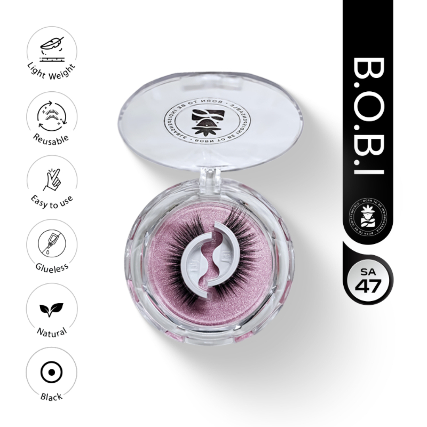 Self Adhesive Eyelashes SA47 Fox Lash Style Outer Edge Lift | Bold Curved Look | No Glue | Reusable | Easy Stick-On Finish