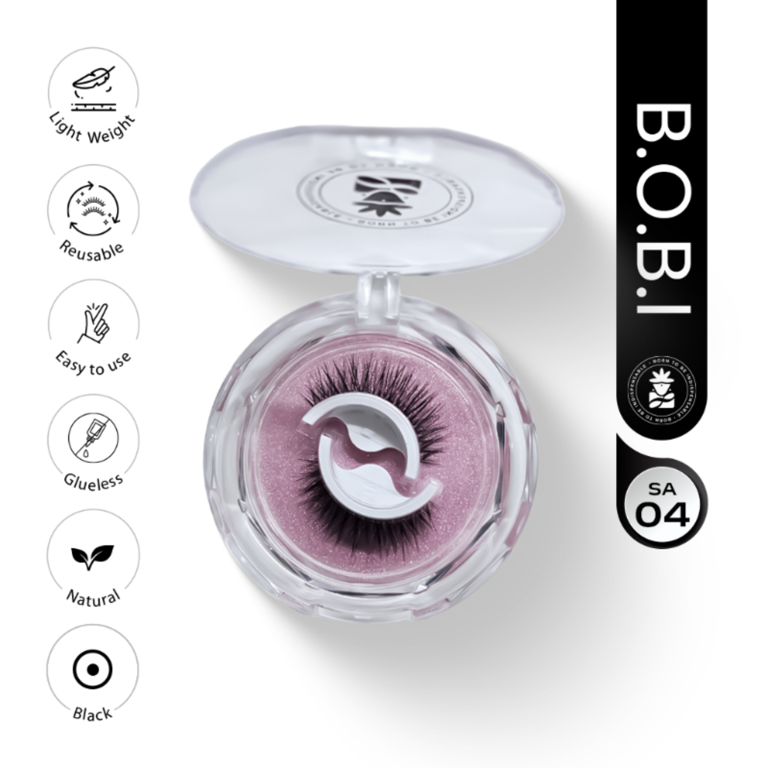 Self Adhesive Eyelashes SA04 Open Eye Tapered Center Lift | Wide Open-Eyed Look | Reusable | No Glue | Lightweight Wear