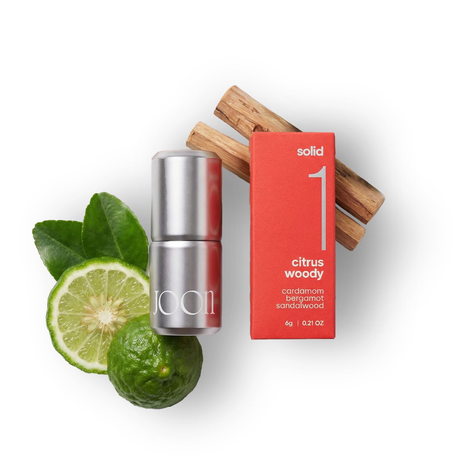 Solid 1|Solid Perfume|Citrus Woody| Cardamom Bergamot Sandalwood|Made in Korea|Alcohol Free, Moisturising, Vegan, Natural Extract 6gm
