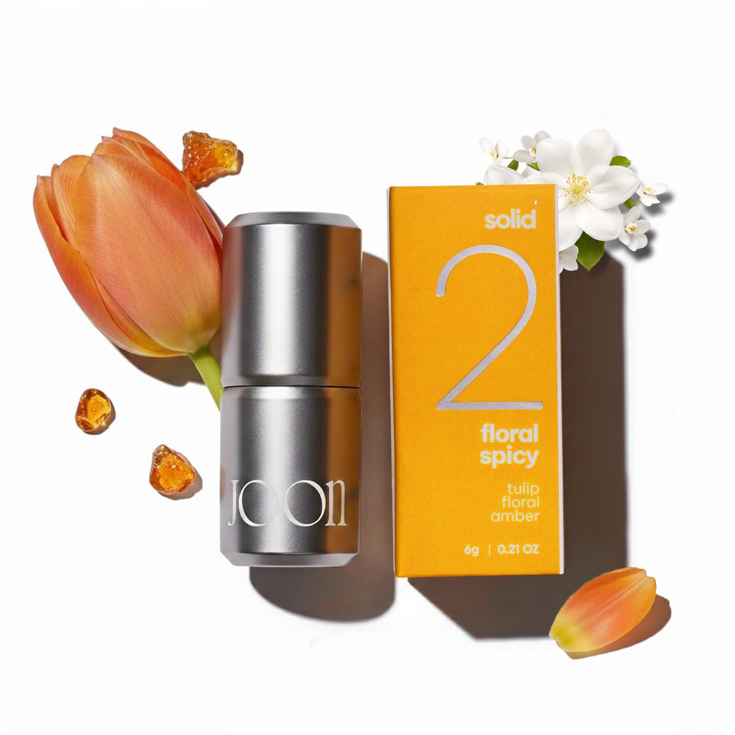 Solid 2|Floral Spicy|Tulip Floral Amber|Made in Korea|Alcohol Free, Moisturising, Vegan, Natural Extract 6gm
