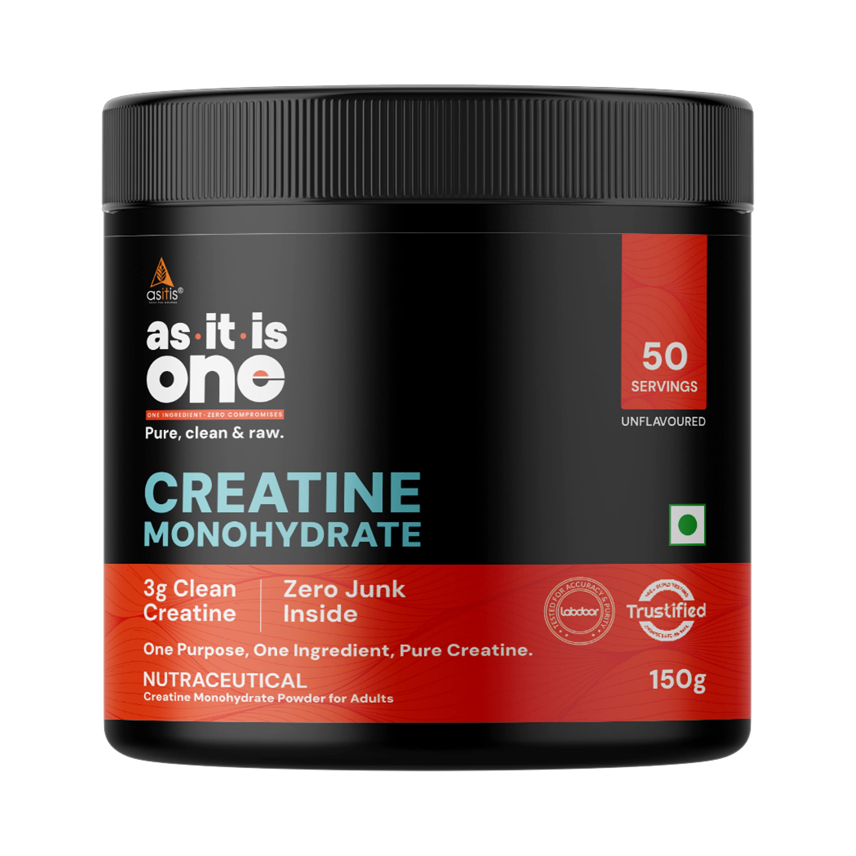 One Creatine Monohydrate - 150g I Pure Micronized I Rapid Absorption, Supports Enhanced Muscle Strength, Stamina Muscle Growth I Unflavoured