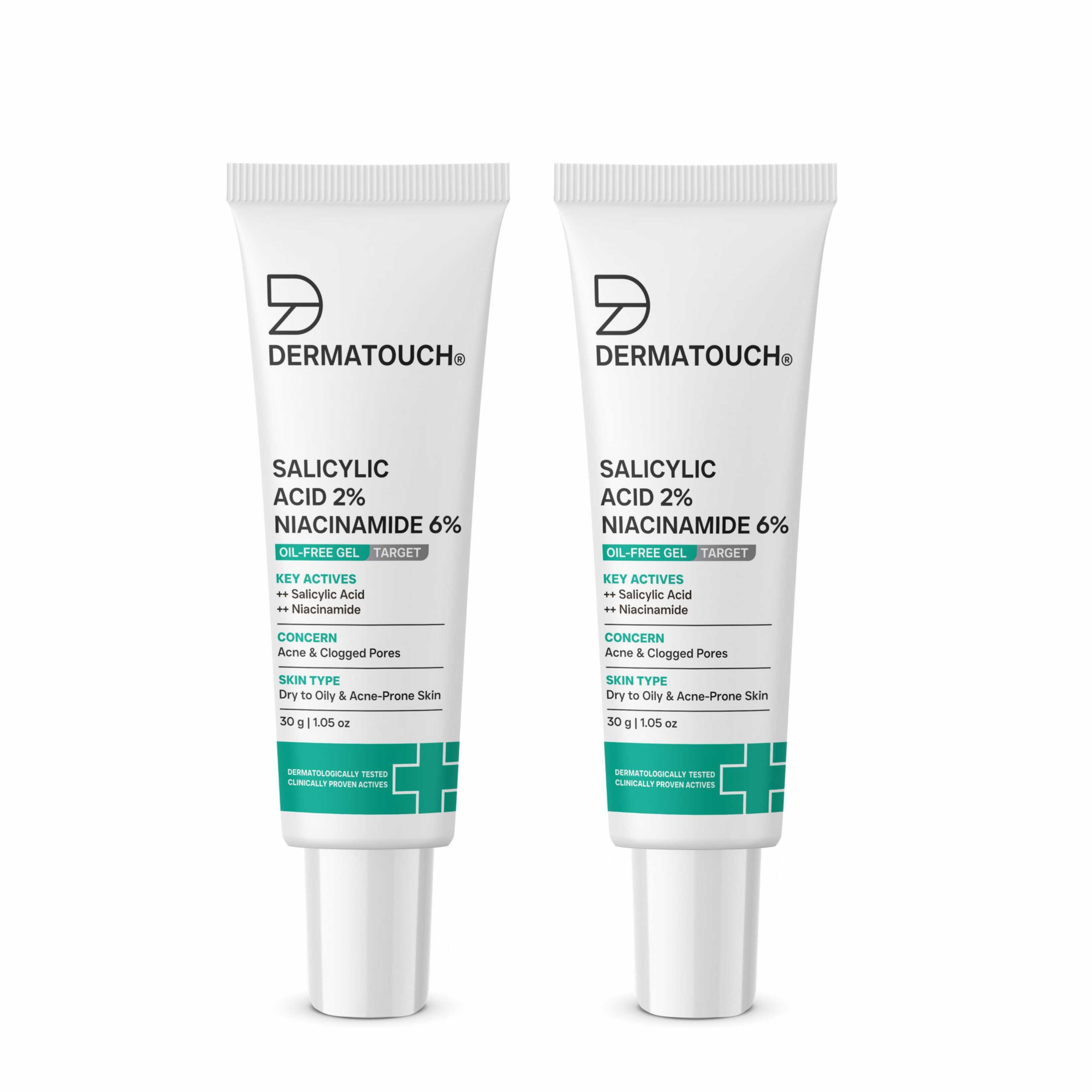Salicylic Acid 2 Niacinamide 6 Anti-Acne Oil-Free Gel For Active Acne, Oil Balancing, Pore Tightening | 30gm (Pack of 2)