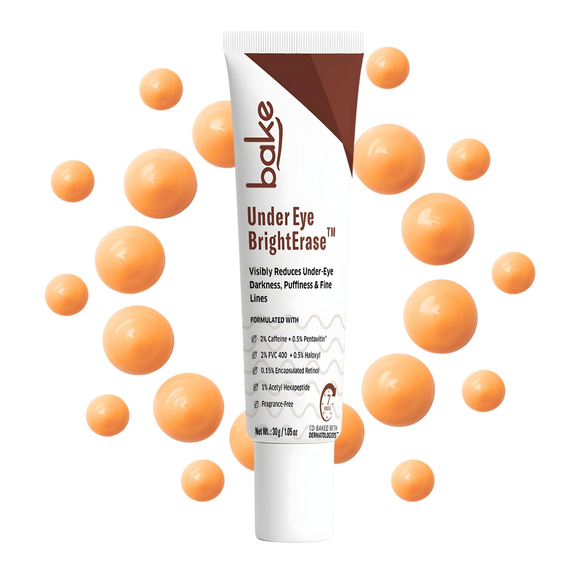 Under Eye Cream with 2 Caffeine for Dark Circles, Puffiness, Fine Lines Crows Feet for Men Women 30gm