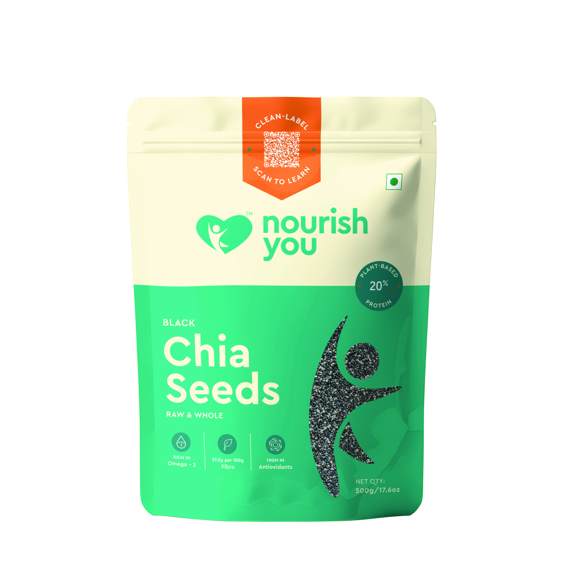 Organic Black Chia Seeds 500gm