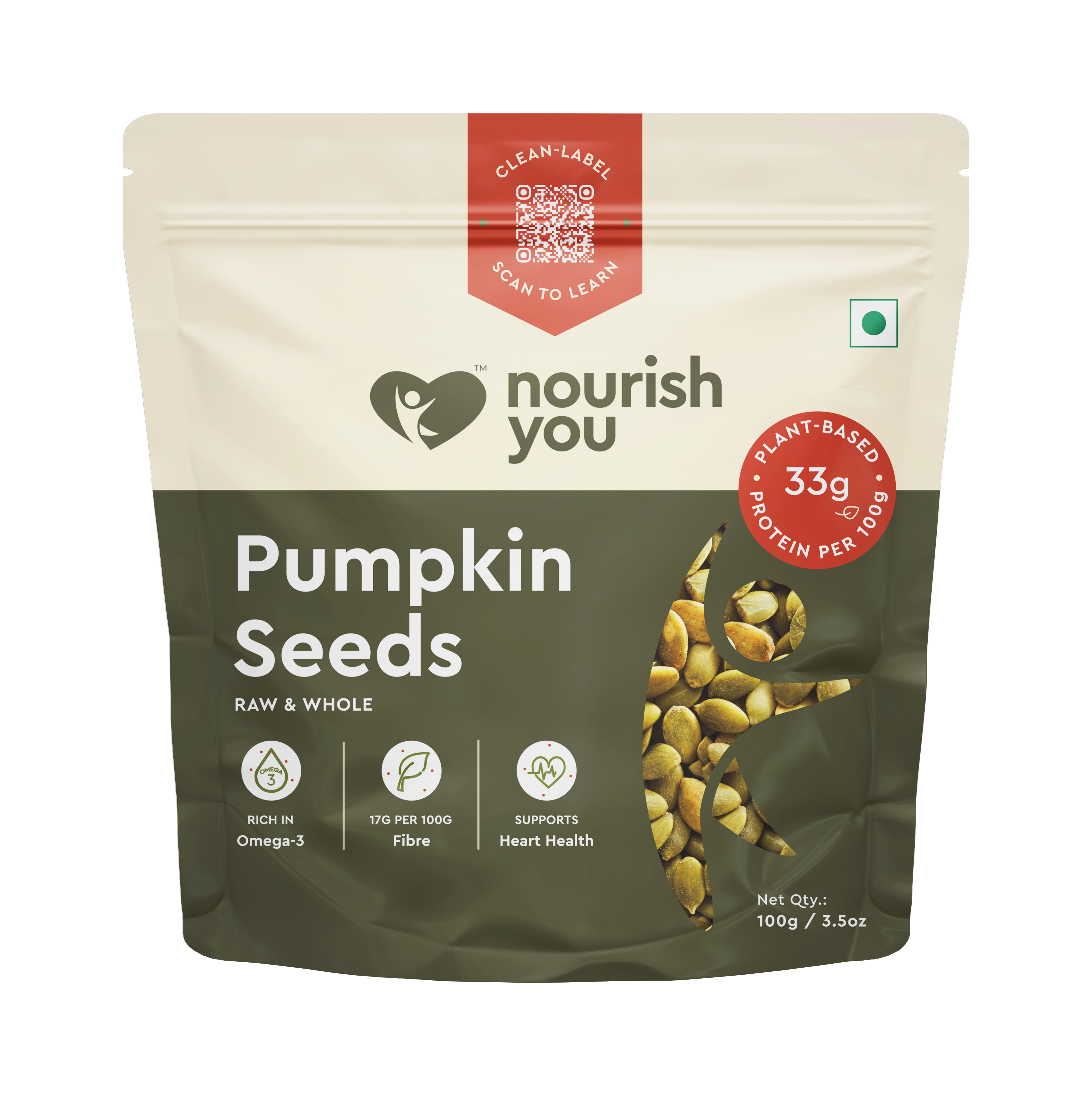 Organic Raw Pumpkin Seeds 100gm