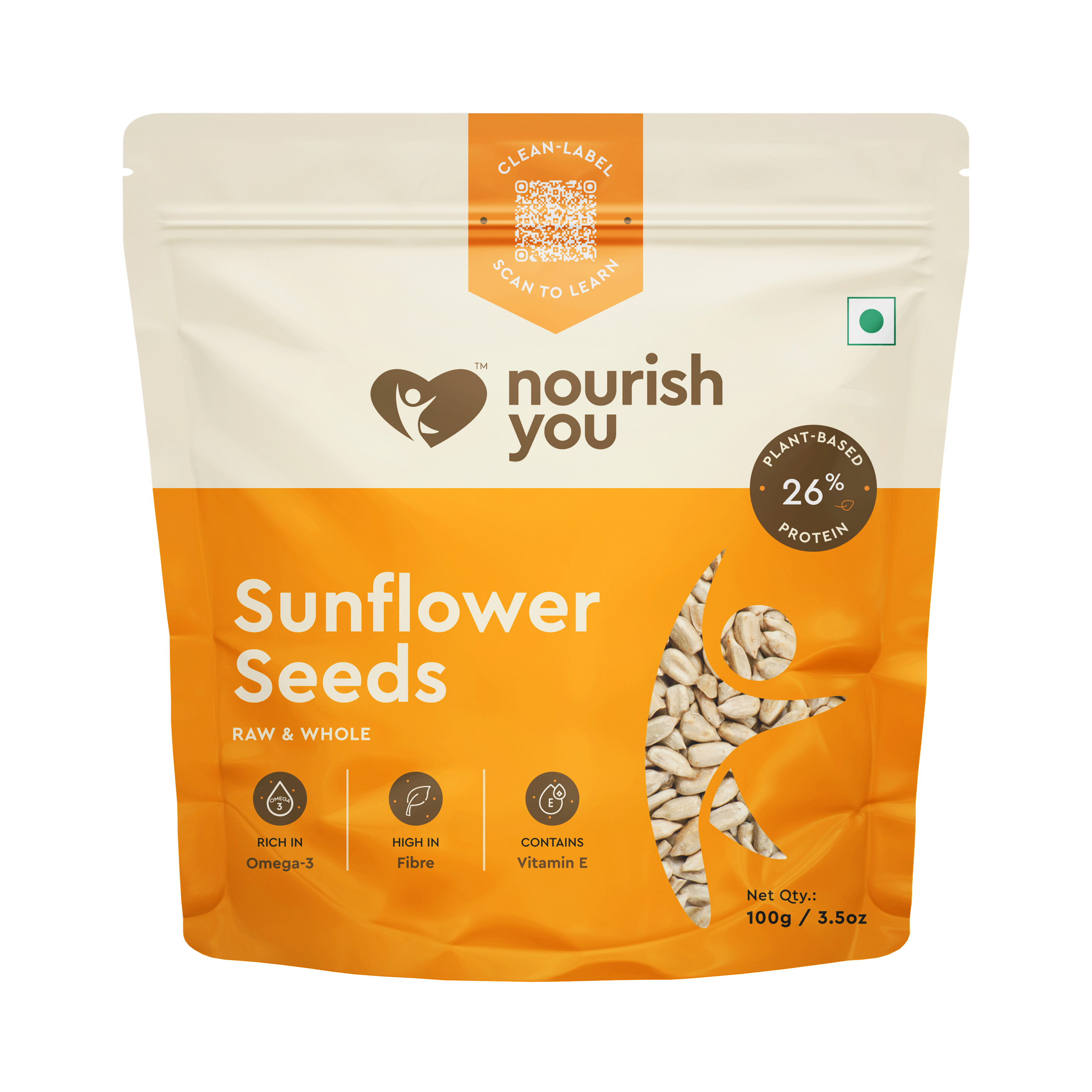 Organic Raw Sunflower Seeds 100gm